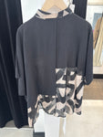 OZAI N KU Black Beige Shirt