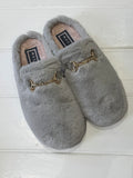 Macarena Grey Fluffy Mule Slipper