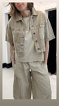 Kaffe Beige Denim Shirt Jacketb