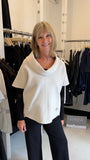 See Saw Wool Cream Slipover Cowl Neck
