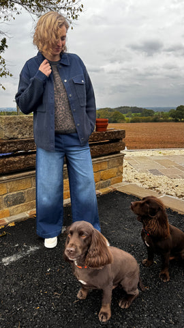 Pulz Navy Denim Knitted Jacket