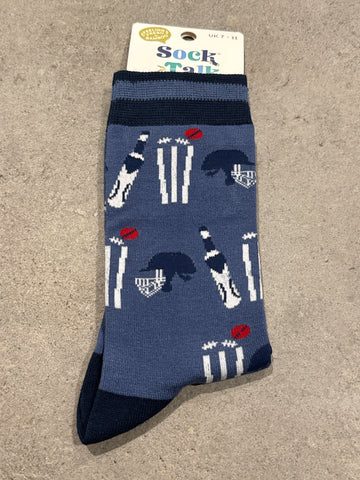 Sock Talk Cricket Blue Men’s Blue Socks