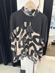 OZAI N KU Black Beige Shirt