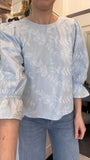 KAFFE Blue Embroidered Blouse