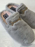 Macarena Grey Fluffy Mule Slipper