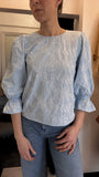 KAFFE Blue Embroidered Blouse