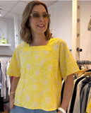 Foil Yellow Floral Blouse