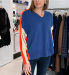 Estheme Blue Beige & Orange Cashmere Sweater