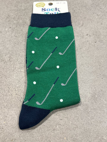Sock Talk Green Golf Men’s Blue Socks