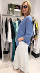 OSKA Blue Stripe Linen Sweater