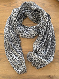 MSH Black Grey Leopard Scarf