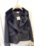 NKN Black Knitted & Fur Jacket