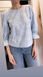 KAFFE Blue Embroidered Blouse