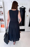 Compania Black Sleeveless Long Dress