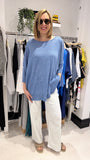 OSKA Blue Stripe Linen Sweater