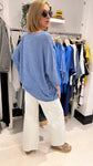 OSKA Blue Stripe Linen Sweater