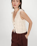 Grace & Mila Cream Crochet Waistcoat