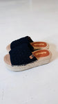 Refresh Black Crochet Wedge