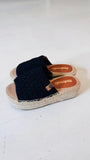 Refresh Black Crochet Wedge