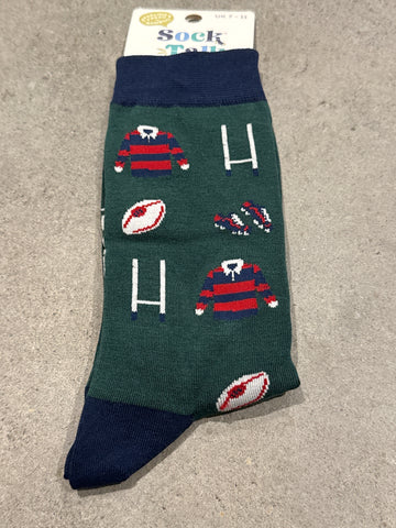 Sock Talk Rugby Green Men’s Blue Socks
