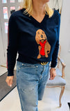 Leo  & Ugo Navy Spaniel Sweater
