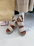 Refresh Beige Strappy Wedge Sandle