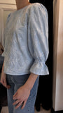 KAFFE Blue Embroidered Blouse