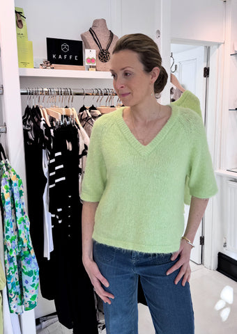 Kaffe Green V Neck Sweater