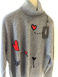 Estheme Grey Heart Rollneck Jumper