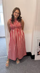 Compania Red Stripe Sleeveless Dress