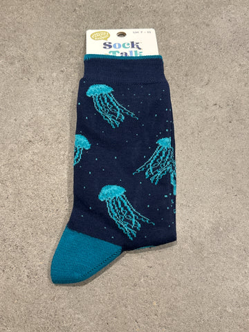Sock Talk Jelly Fish Navy Men’s Blue Socks
