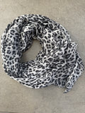 MSH Black Grey Leopard Scarf