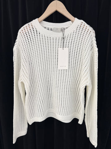 Kaffe Cream Open Weave Cotton Sweater