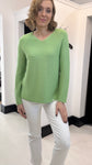 Gollehaug Green V Neck Sweater