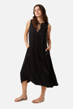 Traffic People Black Sleeveless Long Dress