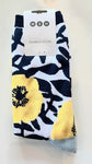 MSH Yellow Black Floral Pattern Socks