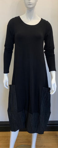 Luukaa Black Long Dress Large Pockets