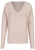 Eve In Paradise Pink V-Neck Cotton Sweater