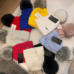 Perfect Plain Knitted Asorted Bobble Hat with Fur