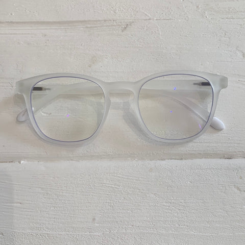 Barner White Square Glasses