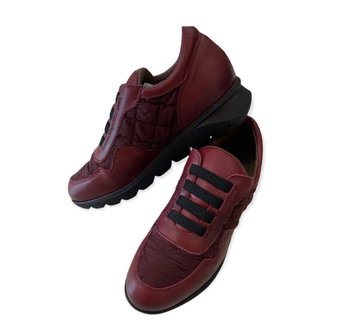 Patricia Miller Burgandy Quilted Trainer
