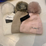 Perfect Plain Knitted Asorted Bobble Hat with Fur