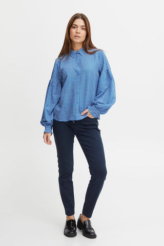 Pulz Blue Printed Blouse