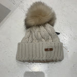 Sabbot Beige Knitted Pom Pom Hat Linda