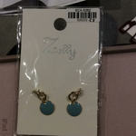 Zelly Blue Gold Circle Drop Earring