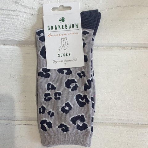 Brakeburn Grey Animal Print Sock