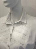 Tinta White Stretch Blouse - Diamante and Lace Detail