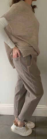 Oska Fawn Pull on Cotton Trouser