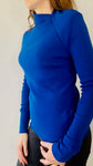 Sarah Pacini Blue High Neck Sweater
