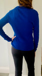 Sarah Pacini Blue High Neck Sweater